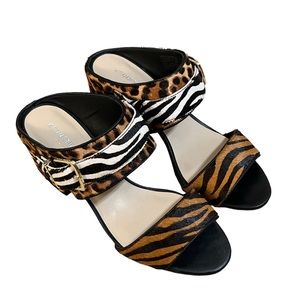 Kenneth Cole New York Hannon 2 Way adjustable animal print strap sandals